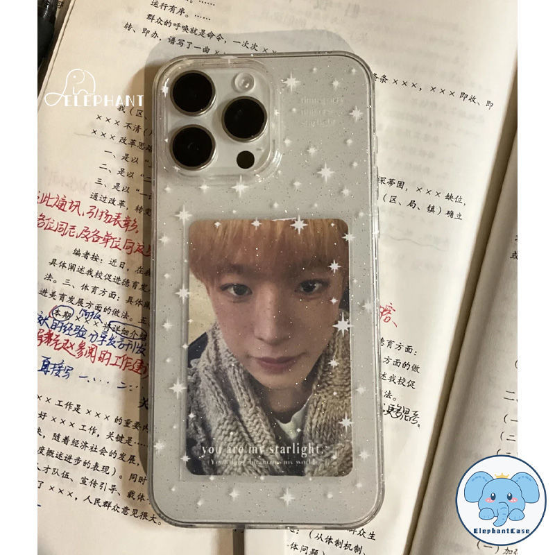 เหมาะสำหรับ IPhone 17 15 11 13 12 16 14 Pro Max X XS XR Max 7 8 Plus กรอบรูปดาวโบว์สุดเก๋ แป้งกลิตเตอร์ เคสใส ราคา ถูกที่สุด ดีลบีเคเค แกลเลอรีภาพที่ 5