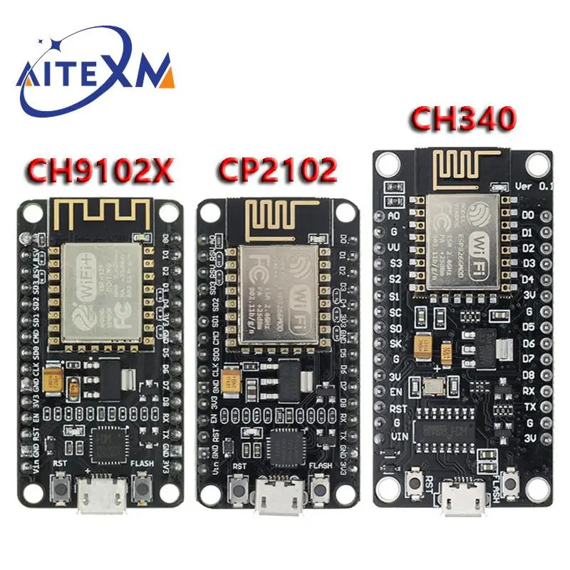 โมดูลไร้สาย CH340 CH340G / CP2102 / CH9102X NodeMcu V3 V2 Lua WIFI อินเทอร์เน็ตของสิ่งที่คณะกรรมการพ