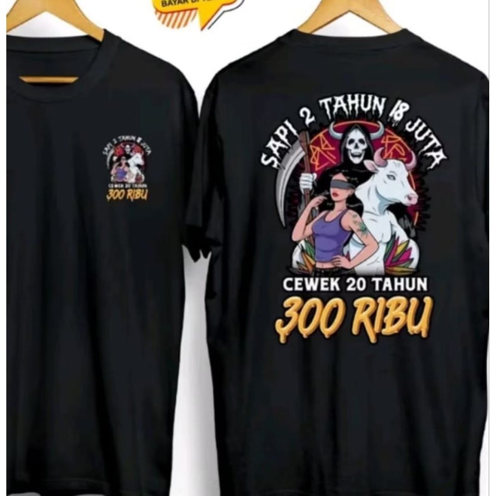 VIRAL COW DISTRO เสื้อยืด 2 ปี 18 MILLION GIRL 20 YEARS 300 THOUSAND Unique Words Motif เสื้อ