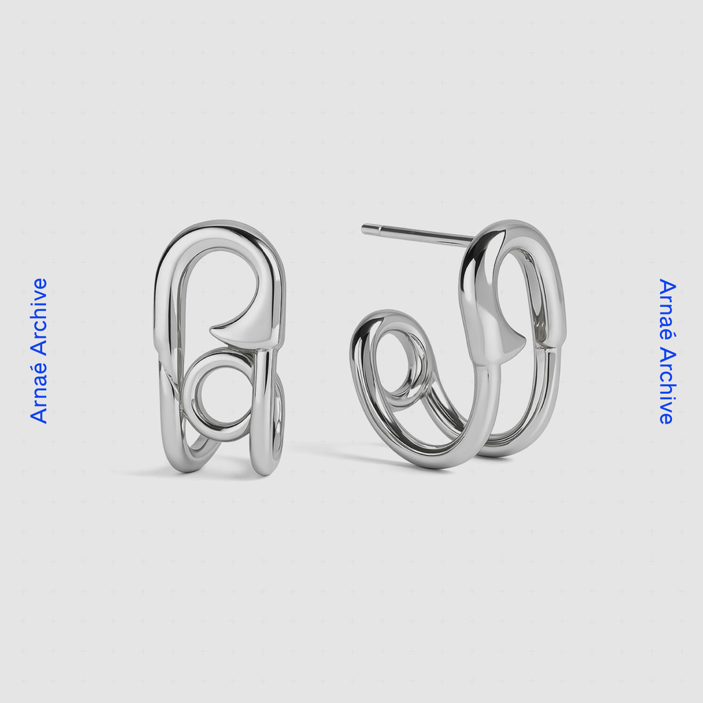 Arnaé Archive Pop Tab Stud ต่างหู Unisex สแตนเลส Anti-Rust Stud ต่างหู