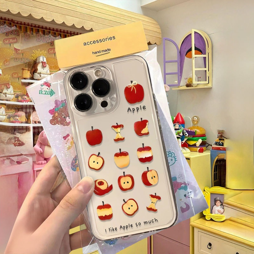 โปร่งใสสีแดง Apple เคสโทรศัพท์สําหรับ iPhone 16 15 14 13 12 11 Pro Max IPhone 14 15 16 Plus Pro Max กันกระแทก Soft Clear Cases - รูปที่ 5