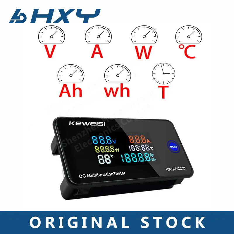 KWS-DC200 DC 0-200V โวลต์มิเตอร์แอมมิเตอร์ Power Energy Meter LED Digital DC Wattmeter มิเตอร์ไฟฟ้าพ