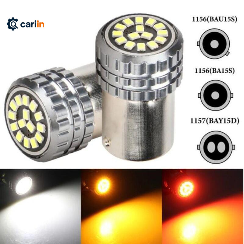 2PCS LED ไฟเลี้ยวเบรค 1156 BA15S BAU15S 1157 12-24V Canbus 15SMD สําหรับรถยนต์และรถจักรยานยนต์