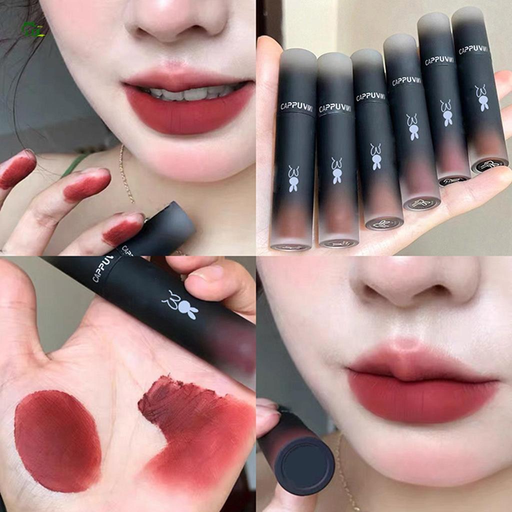 Matte Mist Non-Fading Lips Gloss สีสดใส Long Lasting Matte Lip Tint สําหรับ Lady Beauty Lip Makeup