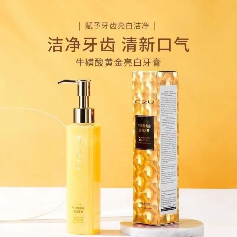 New Product # c2u Genuine Toothpaste Taurine Gold Whitening Remove Yellow Gums Fresh Breath Gum Care
