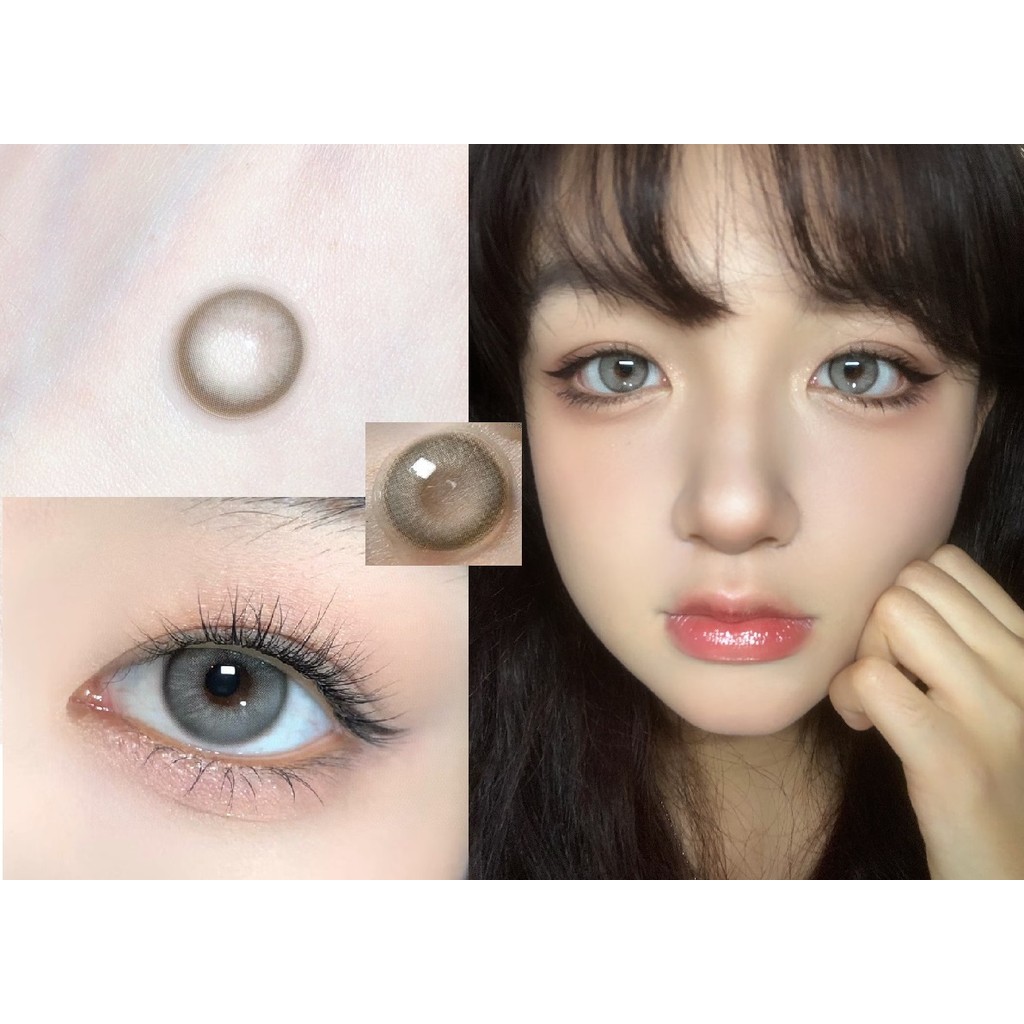 (1 คู่)YSCHUI Series,OVOLOOK Brand ,14.20mm,Gdia:13.5mm,(เกรด 0-8), คอนแทคเลนส์รายปีใช้(grey)