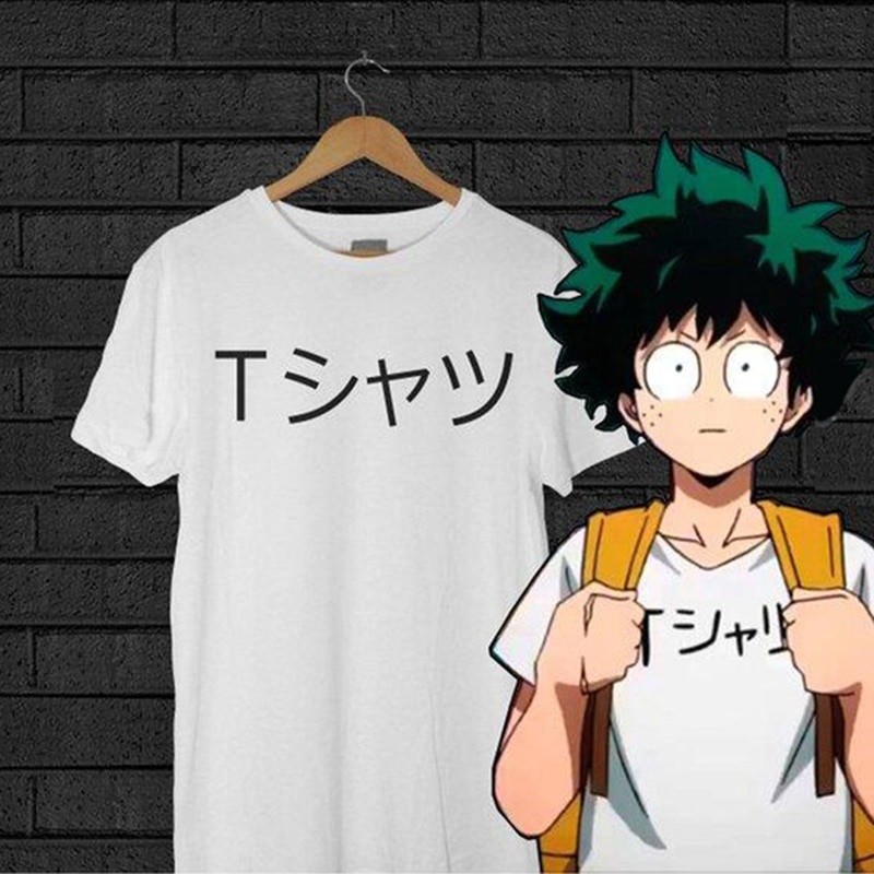 HOT F169 Boku No Hero Academia อะนิเมะพิมพ์ Tshirt Mha Midoriya Izuku คอสเพลย์ Tee