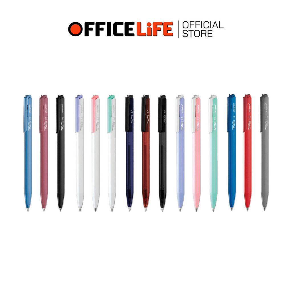 MONAMI (โมนามิ) ปากกา ปากกาลูกลื่น รุ่น TRIFFIS ทริฟฟิส ขนาด 0.5 / 0.7 / 1.0mm.  ( 12 ด้าม / กล่อง )
