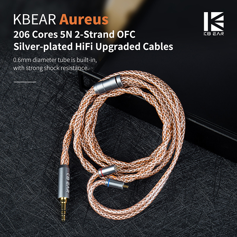 KBEAR Aureus หูฟังอัพเกรดสายความละเอียดสูง HiFi หูฟังลวด 5N OFC ควั่นตัวนําสําหรับ MK3 KB02 7HZ