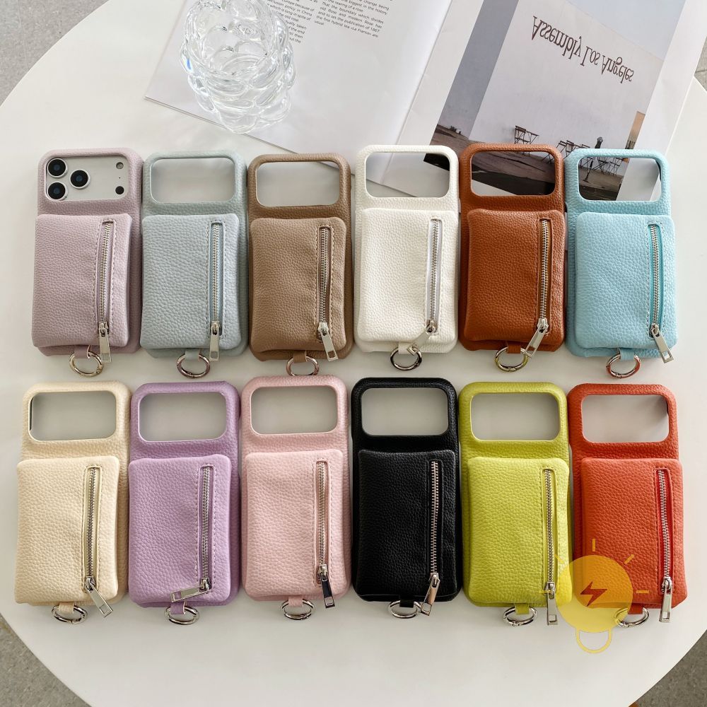 For เคสไอโฟน TPU Keychain Card Slot Headset Purse PU เคส Phone Case For iPhone 17 Pro Max Plus 16 16