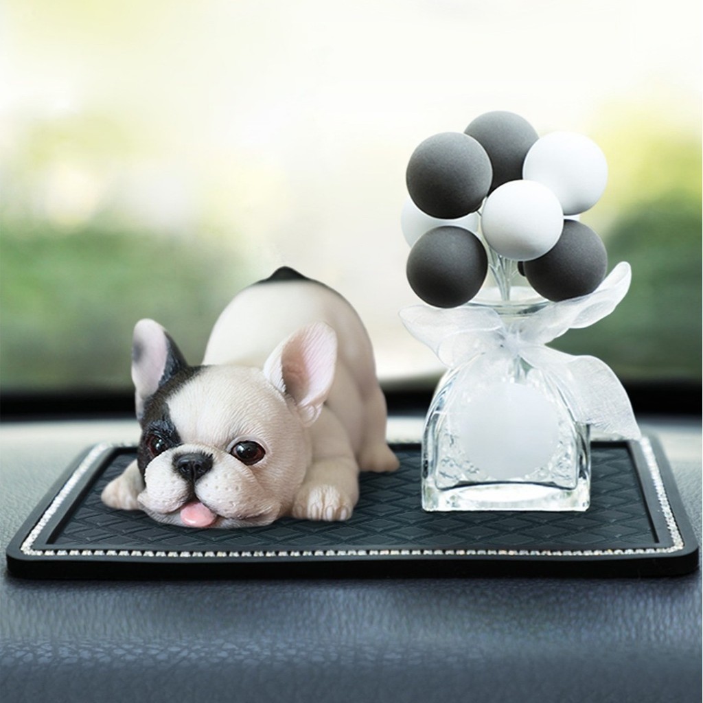 ใหม่ French Bulldog สุนัขรุ่นขี้เล่น Little French Bulldog จําลองสัตว์ French Bulldog เครื่องประดับร