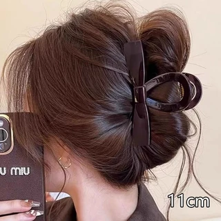สีกากีบิ๊กสีน้ําตาลกิ๊บจับผมหนีบ ชม. หูฟัง เครื่องประดับผมสําหรับผู้หญิง