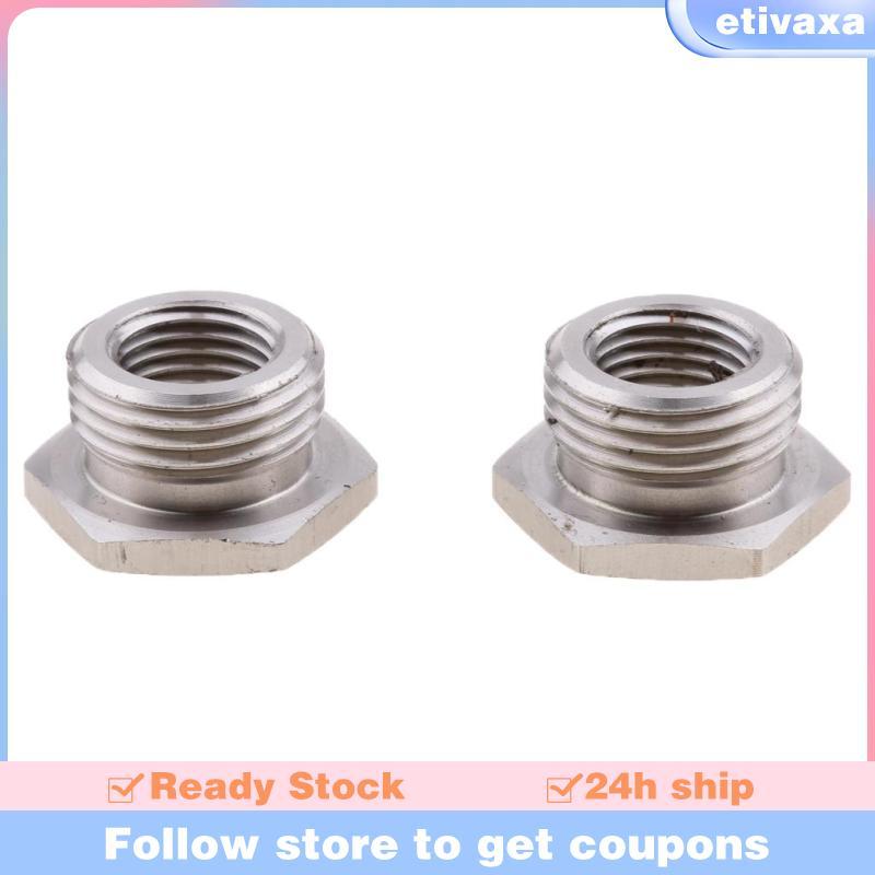 [Etivaxa] 2x สแตนเลสลด O2 เซนเซอร์พอร์ต Bungs ปลั๊กอะแดปเตอร์ 18 มม.-12 มม. สําหรับ Harley