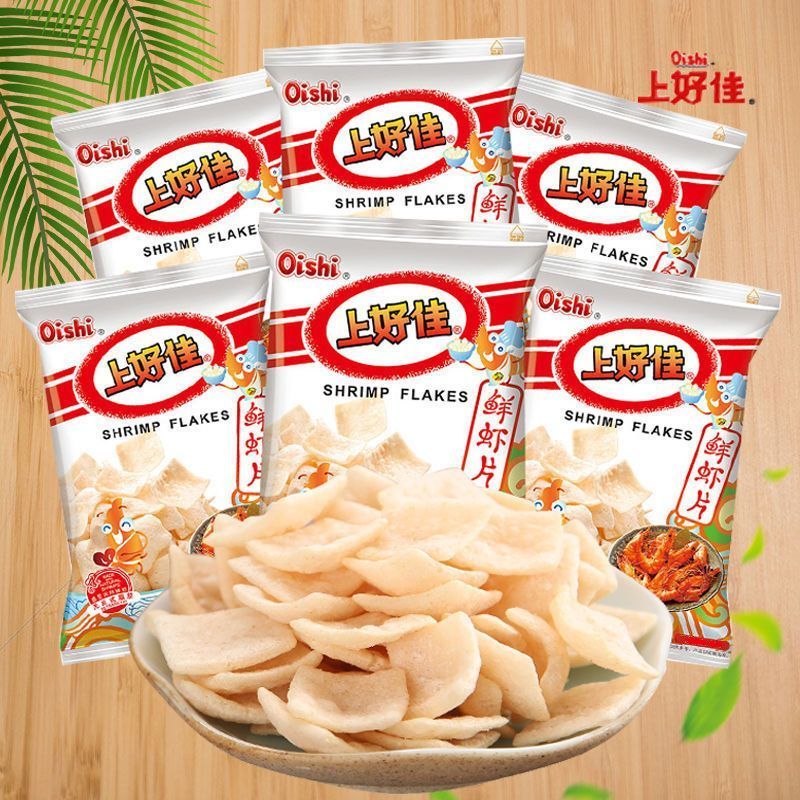 Oishi Shrimp Crackers 5/50 แพ็ค Oishi Shrimp Crackers ขนมขบเคี้ยว Oishi Shrimp Crackers 5g 6g 7g 8g 