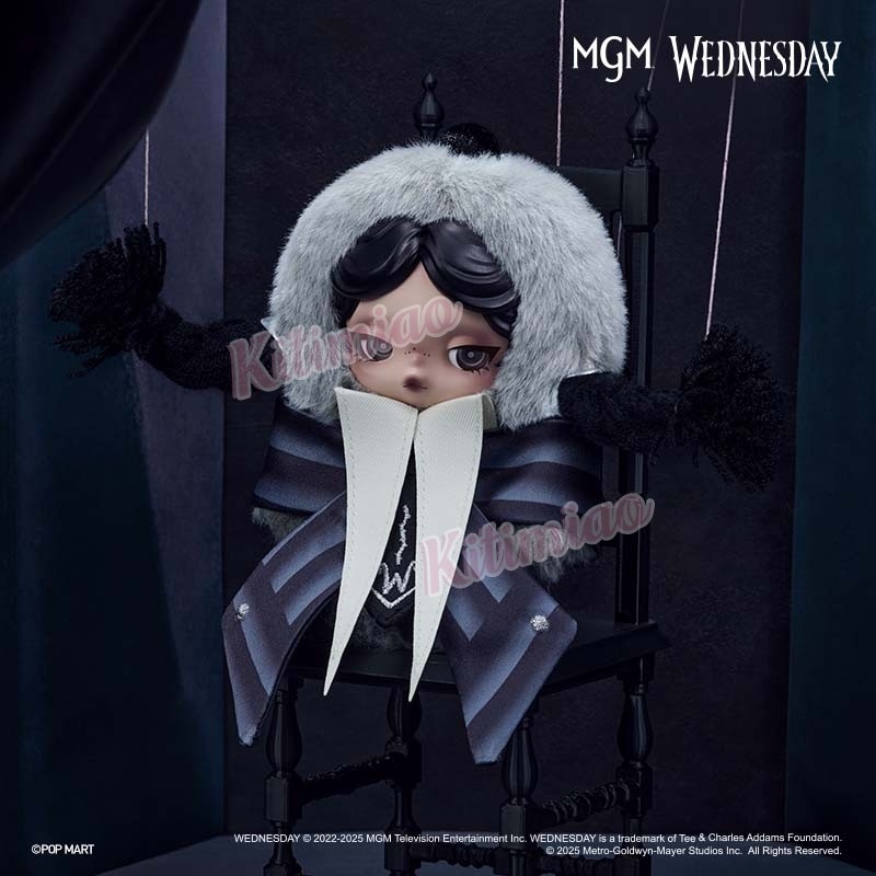 Kitimiao SKULLPANDA  Wednesday Plush Doll Charm (Nevermore Academy Uniform Version)