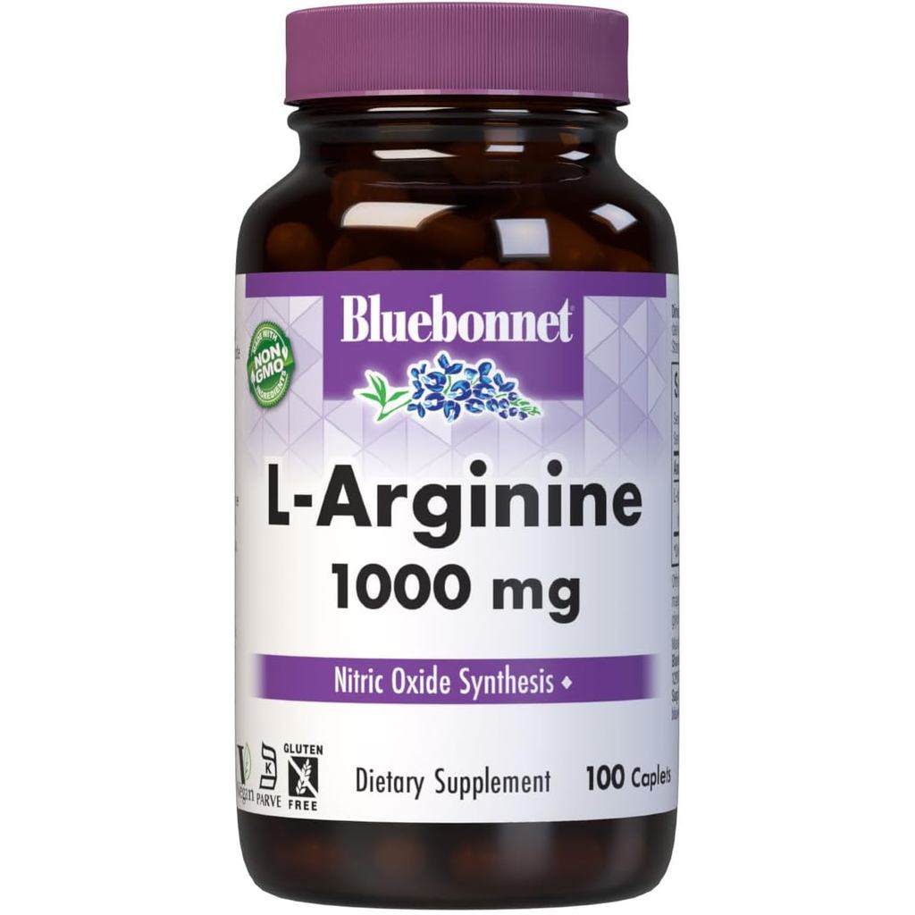 Bluebonnet LArginine 1000 Mg วิตามินแคปซูล, 100 นับ