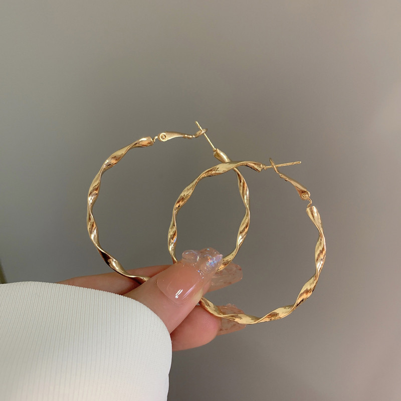 ต่างหูทรงวงโค้ง C-Shaped สไตล์ยุโรปและอเมริกา ออกแบบเรขาคณิตทันสมัย H5929