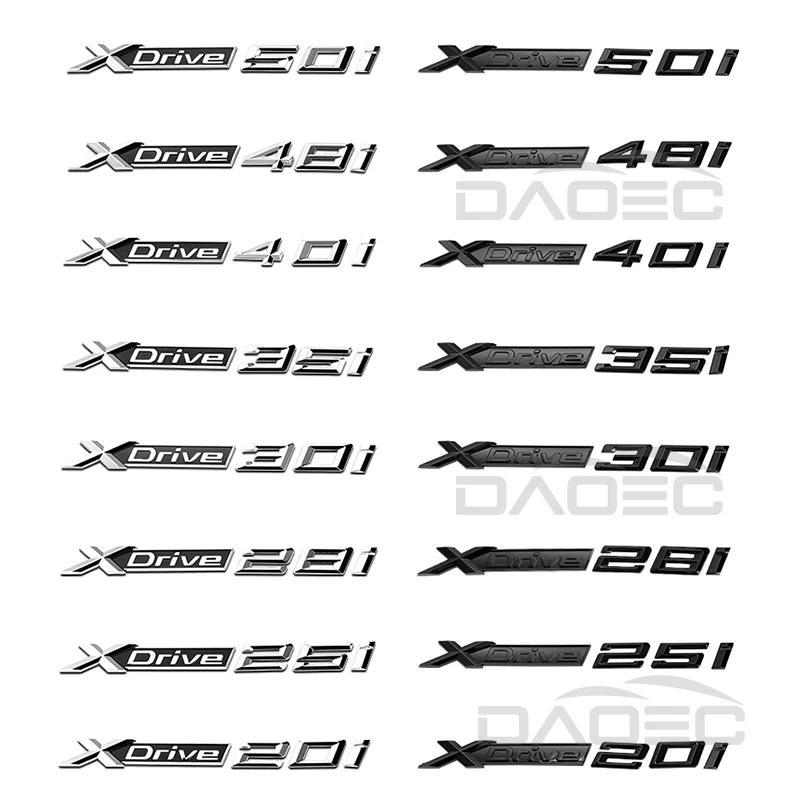 รถTrunk Chromeตัวอักษรป้ายสัญลักษณ์Decalsสติกเกอร์สําหรับBMW XDrive 20i 25i 28i 30i 35i 40i 48i 50i 