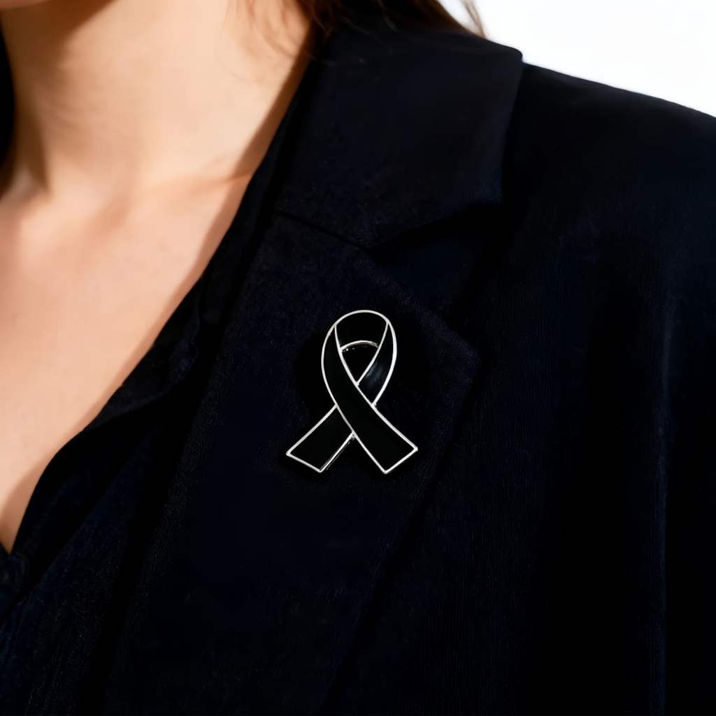 เข็มกลัดป้ายป้ายดำซื้อ 1 แถม 1 เหมาะสำหรับงานศพและการไว้ทุกข์