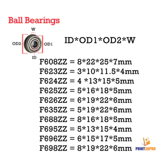 3D Printer Part Flanged bearing ตลับลูกปืน หน้าแปลน