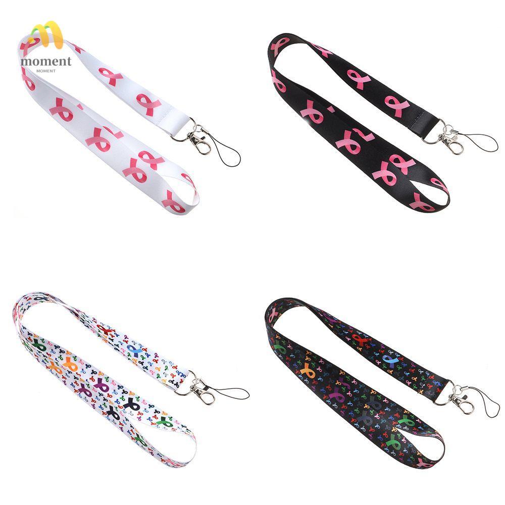 MOMENT สายคล้องโทรศัพท์มือถือ เต้านม มะเร็ง ริบบิ้น สายคล้องคอ NHS แขวนเชือก