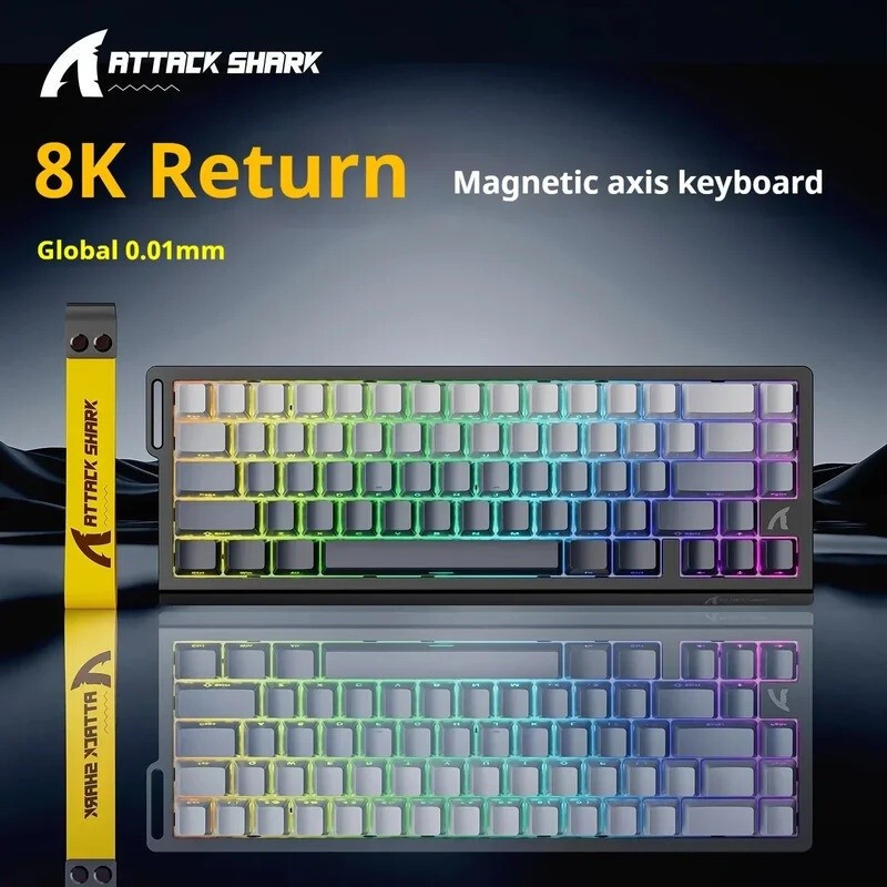 [Sg Seller]X68HE Attack Shark Magnetic Keyboard Mechanical Topo Wired RGB Gaming 8KHz RT Topographic