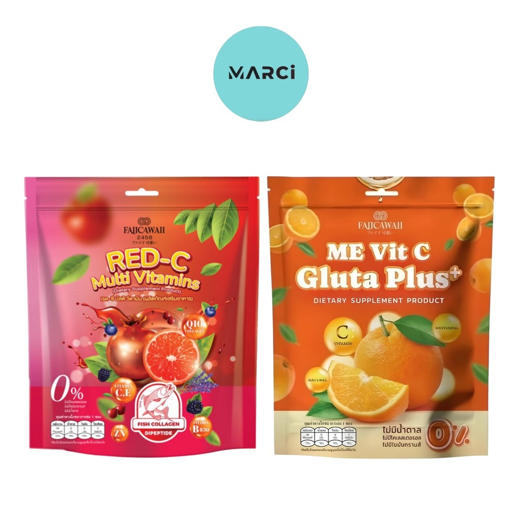 [1 ห่อ] RED-C Multi Vitamins เรด-ซี มัลติวิตามิน / GLUTA ME Vit C Plus กลูต้า มี วิต ซี พลัส [30 ซอง