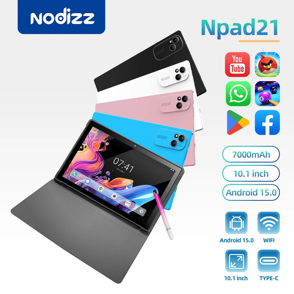 2025 Npad 21 แท็บเล็ตเดิม 10 นิ้ว Google play TikTOK THD 4K Android 15 12GB + 512GB 7000mAh 5G SIM W