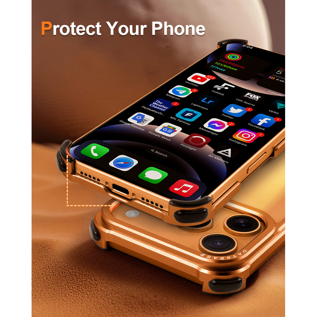 15 16 17 Pro/Pro Max/17 Air เคสโทรศัพท์โลหะ Minimalist รูปที่ 5