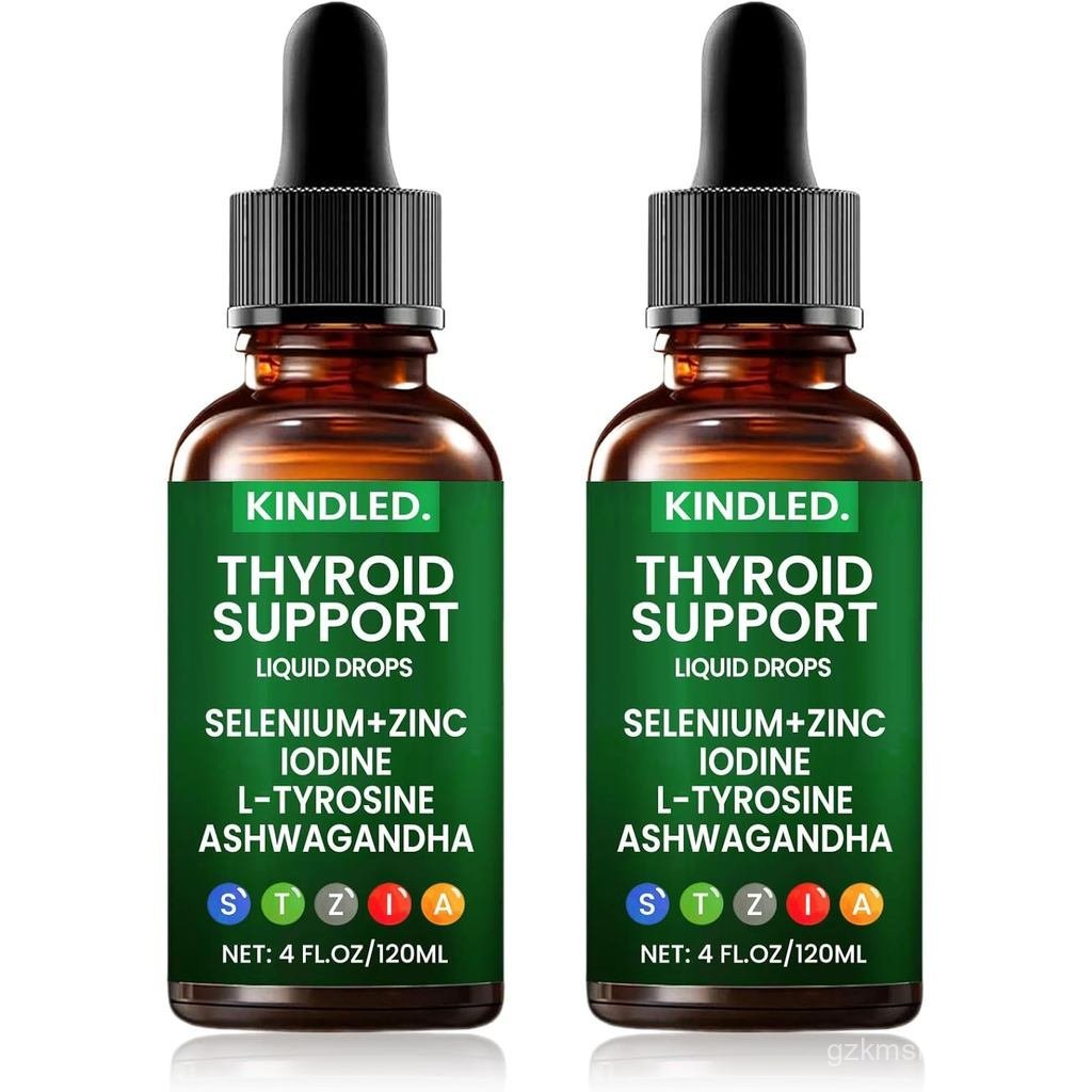 Kindled Thyroid Support Drops, Selenium Thyroid Support, Selenium Zinc Iodine L-Tyrosine Ashwagandha