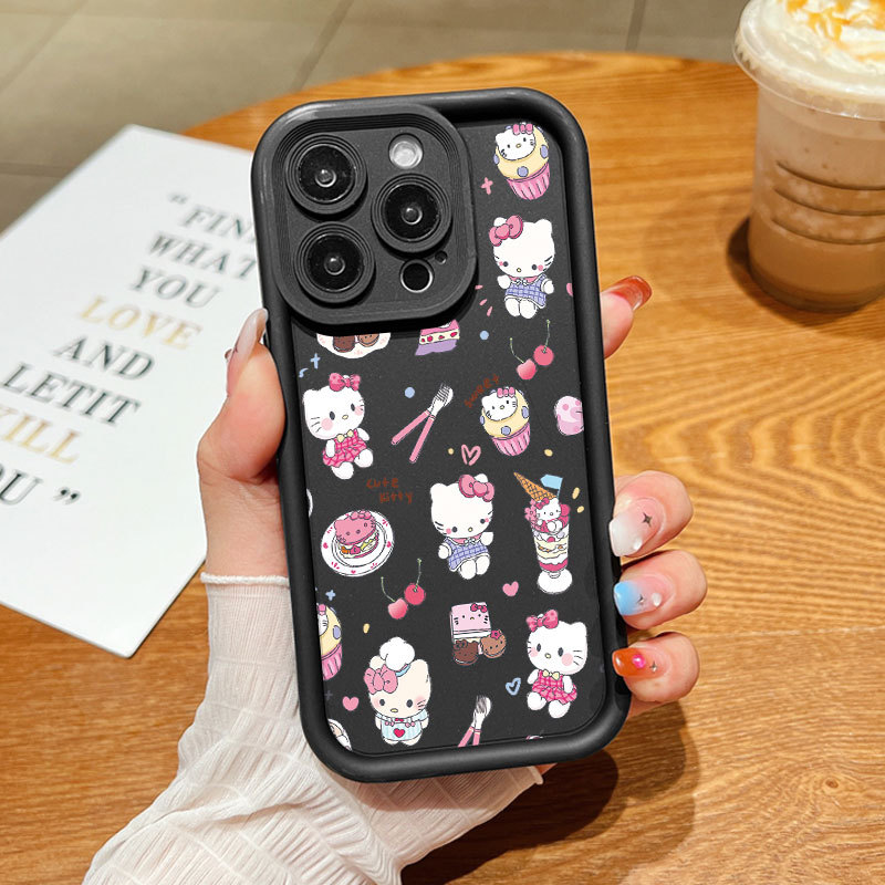 น่ารัก Cherry KT Cat สําหรับ OPPO C31 Realme 10 2 8 PRO 8I 7i V23 C33 F7 C55 A79 A83 F9 11F C21 C17 