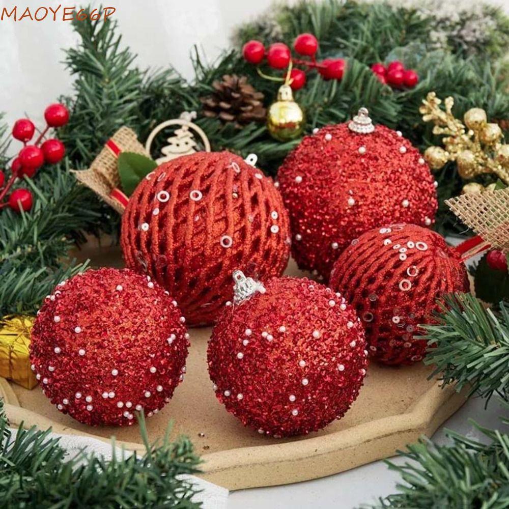 MAOYE66P 6/12pcs Christmas Ball, Glitter
