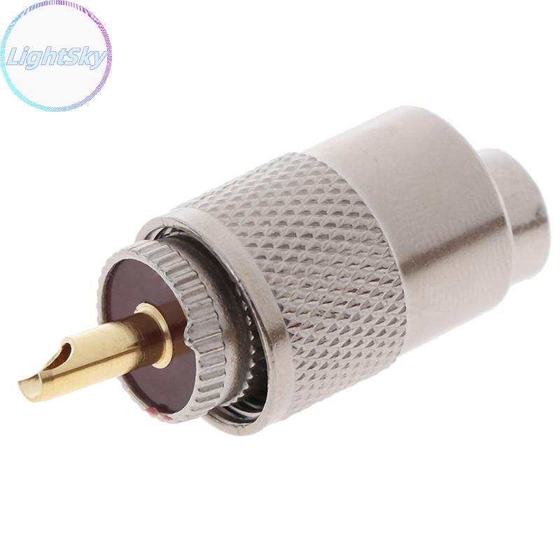 LightSky 1PCS UHF PL259 ชายปลั๊กตรง Solder Connector อะแดปเตอร์สําหรับ RG8U RG58-3 TH
