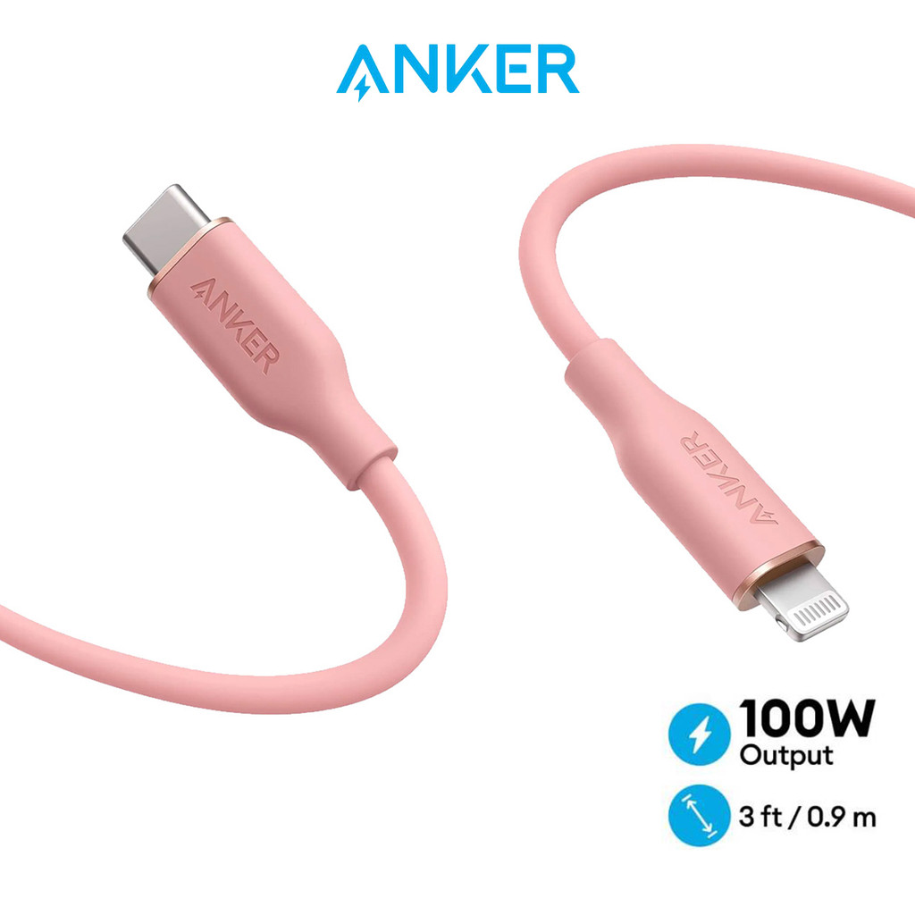 [Clearance ใหม่ 100%] Anker 641 PowerLine III Flow สาย USB C to L 3ft/0.9m 100W สายชาร์จเร็ว A8662
