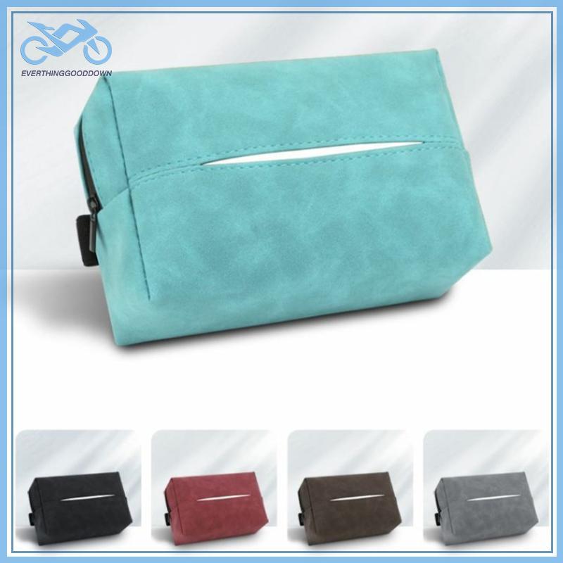 EVER Car Tissue Box Holder Nappa Leather Car Center Console Armrest Napkin Box Sun Visor Backboard T