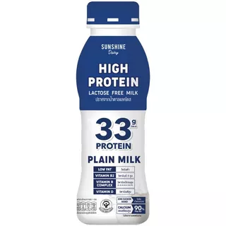 ซันชายน์แดรี่ไฮโปรตีนรสจืด 340มล. Sunshine Dairy High Protein Plain 340ml. [หมายเลขบาร์โค้ด 8859473101514 ]