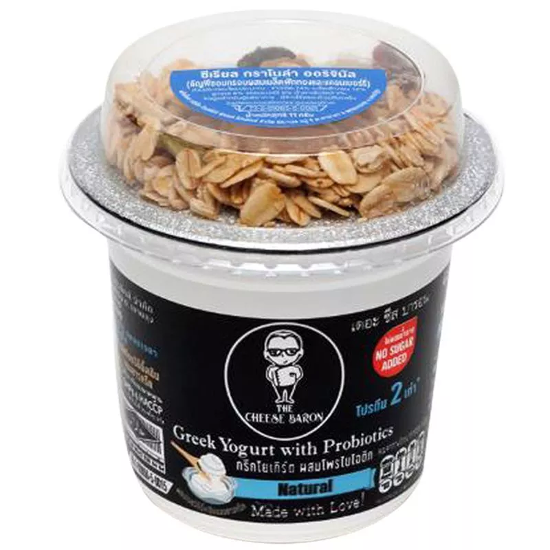เดอะชีสบารอนกรีกโยเกิร์ตรสธรรมชาติ 100กรัม The Cheese Baron Greek Yogurt Natural 100g. [หมายเลขบาร์โค้ด 8859601300246 ]