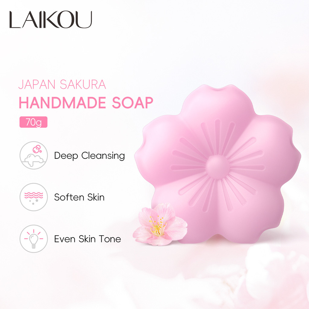 สบู่ 70g Moisturizing Ready Stock Soap Moisturizing English Handmade Cherry Blossom laikou ทําความสะ