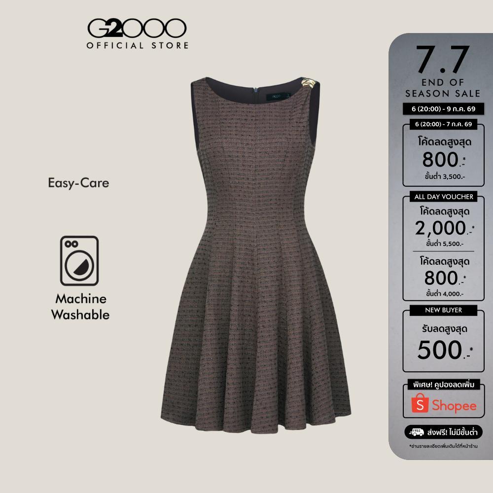 G2000 เดรสสำหรับผู้หญิง ทรง Fit & Flare Shape รุ่น 5623226665 BROWN