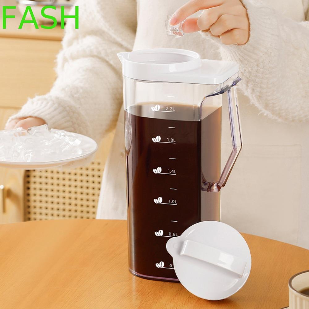 FASH เครื่องชงกาแฟสกัดเย็น, ปิดผนึกพร้อมตัวกรองหม้อกาแฟสกัดเย็น, Drinkware ความจุขนาดใหญ่โปร่งใสรั่วเหยือกน้ําเย็นห้องนั่งเล่น