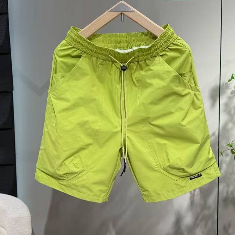 Summer Men's Dopamine Quick-Drying Sports Shorts Pure Color Ice Silk Breathable Beach Pants Outdoor Casual Shorts foAc
