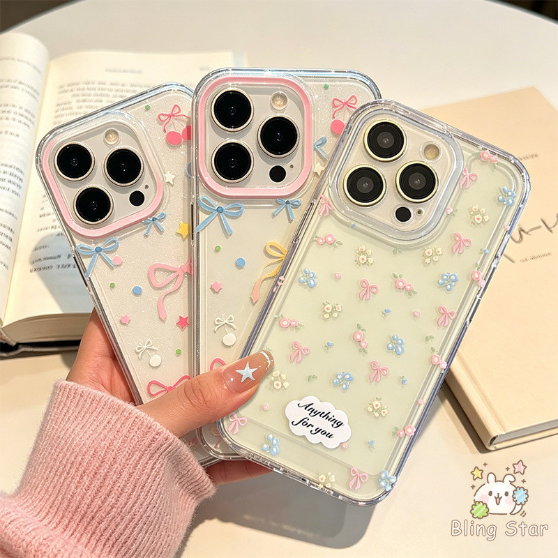 เคสใสหนัง ลายโบว์ สไตล์น่ารักกันกระแทก OPPO Reno 16 F 14F 15 14 11 12 13 F19 9 Pro 8T 12F 11F 15F 13F 10 9 5 12 5F A94