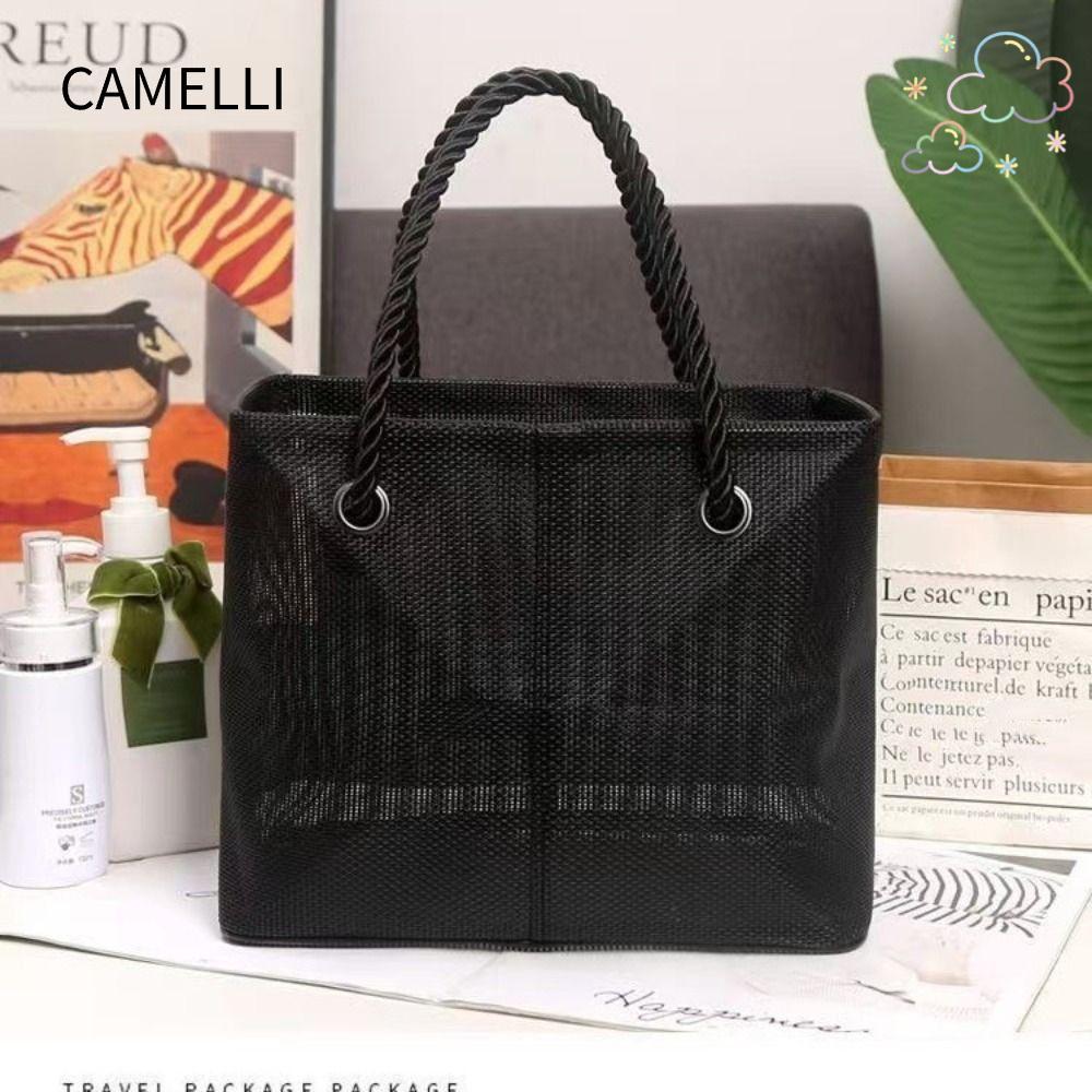 กระเป๋าแป้ง CAMELLI, แต่งหน้าแบบพกพาถุงอาบน้ําขนาดใหญ่, กระเป๋าเดินทางจัดระเบียบความจุขนาดใหญ่, ตะกร้าเก็บของสําหรับเดินทางของผู้หญิง