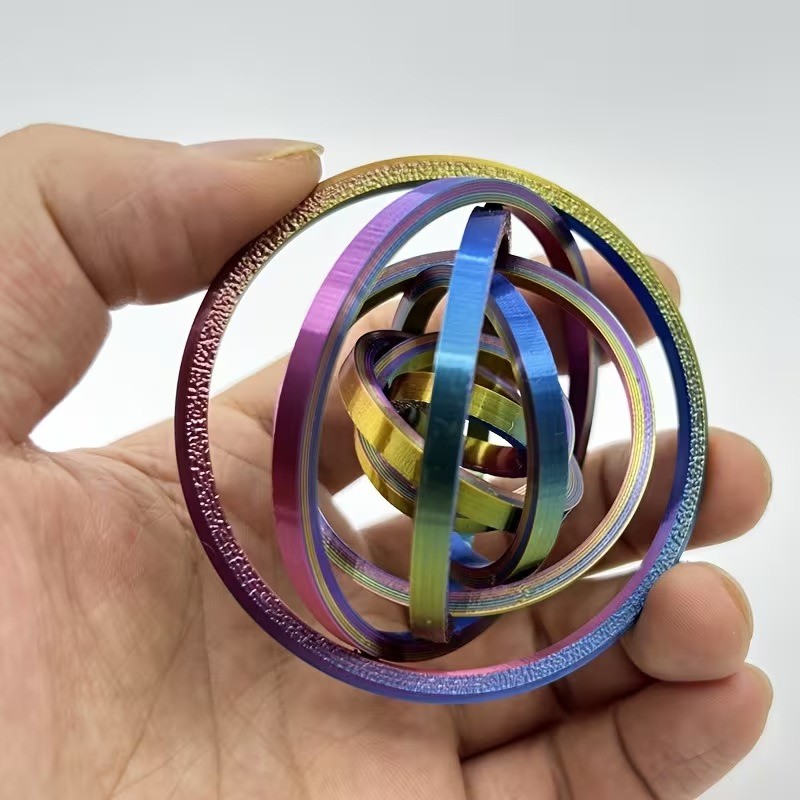 3D Rainbow หมุนแหวน Fidget ของเล่นโลหะ Gyro ความเครียดบรรเทา Spinner แหวน Anti-Anxiety โต๊ะ Fidget ของเล่นสําหรับเด็กผู้ใหญ่