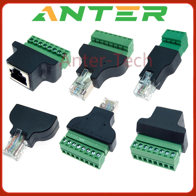 1pcs ชิป ic RJ45 ถึงสกรู Terminal Adaptor RJ45 ชาย/หญิง 8 Pin Connector RJ45 Splitter