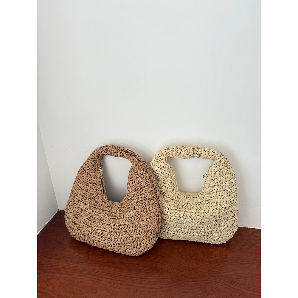 Straw Beach Bag Niche Design Cloud Bag Bohemian Hollow With Inner Bag Handbag Seaside Vacation Bag