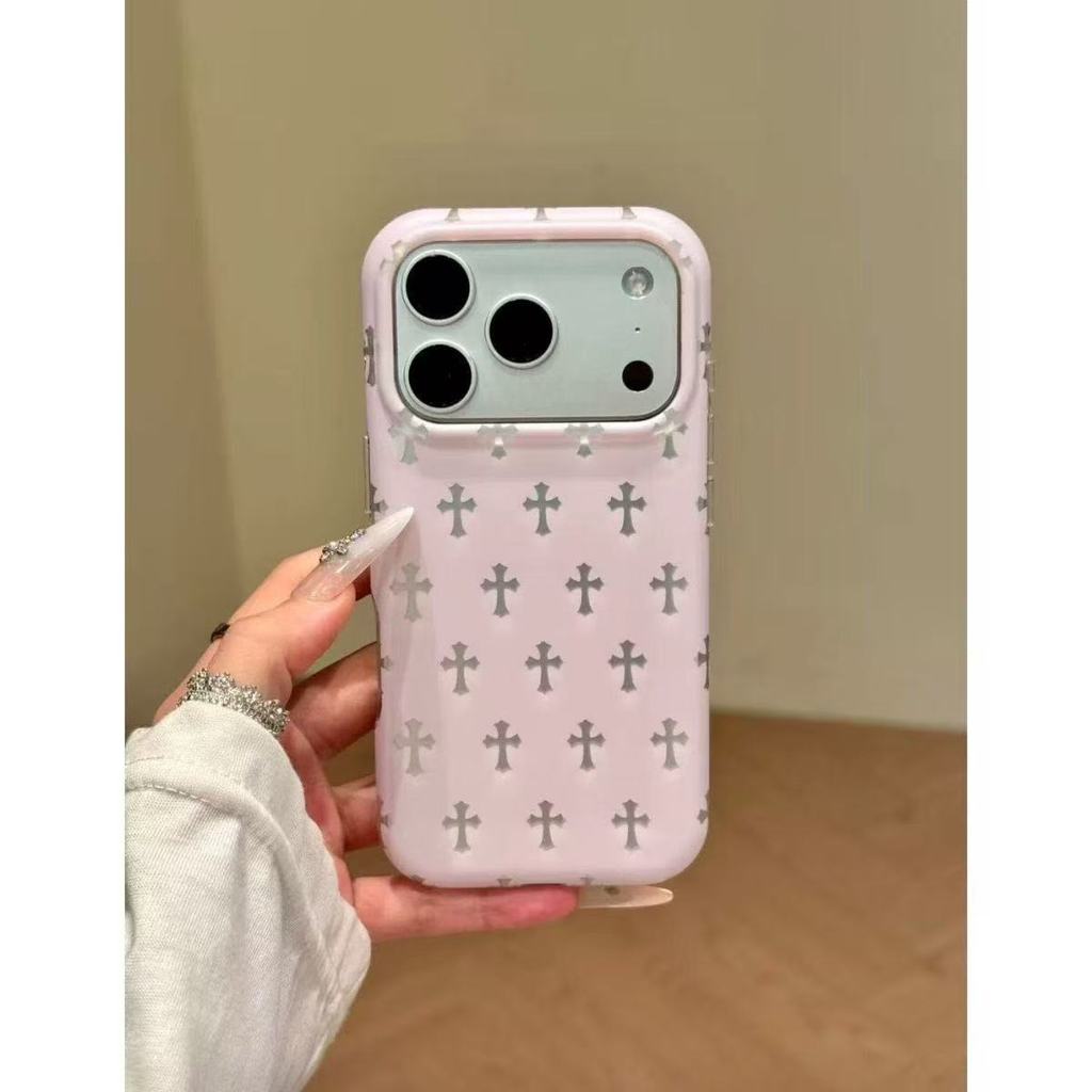 เคสโทรศัพท์เหมาะสําหรับiPhone 7 8 X XS XR XSMAX 11 12 13 14 15 16 17 Pro max PlusสาวสีชมพูHollow Cro