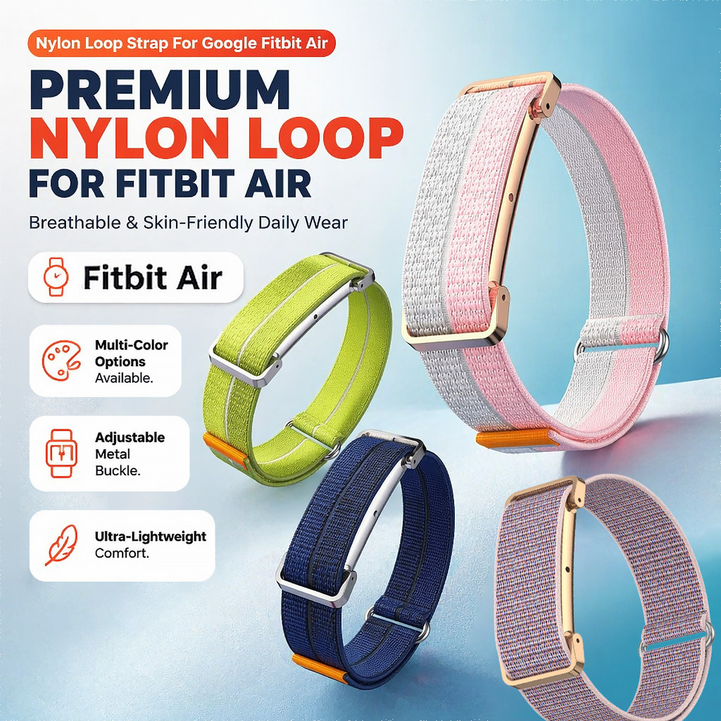 สายรัดห่วงไนลอนสําหรับ Google Fitbit Air Strap Sport Watchband สร้อยข้อมือเปลี่ยนสร้อยข้อมือสําหรับ Google Fitbit Air อุปกรณ์เสริมนาฬิกาอัจฉริยะ