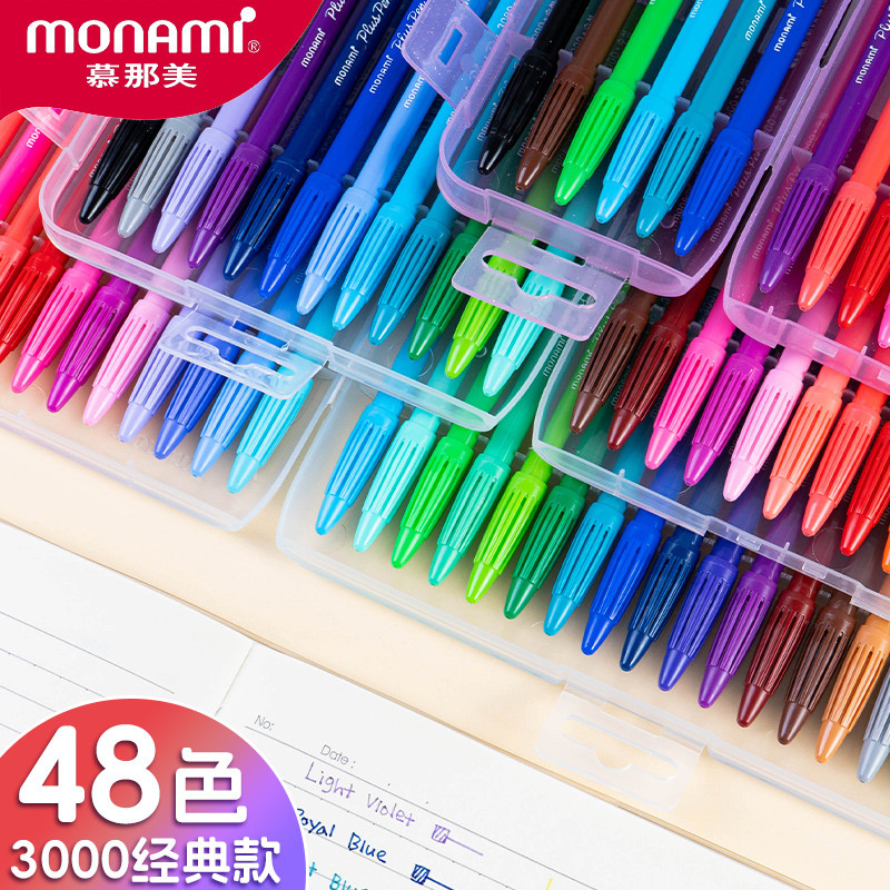 เกาหลีเกาหลี monami monami 3,000 สีน้ําคู่มือหมายเหตุ Hook Line ปากกาปากกาสี monami ปากกาเจลน่ารักสร