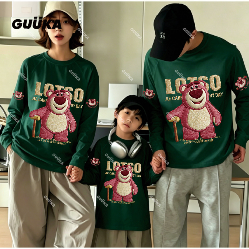 GUUKA baju sedon family เสื้อกันหนาว panjang sejuk หมี kem sesuai family day beach